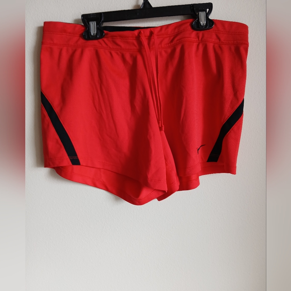 Nike Red Athletic Shorts with Black Accents Size Medium